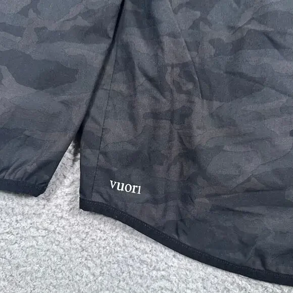 Vuori Outdoor Trainer Shell Jacket Men’s Large Black Camo Full Zip Hooded Hiking - Picture 6 of 8